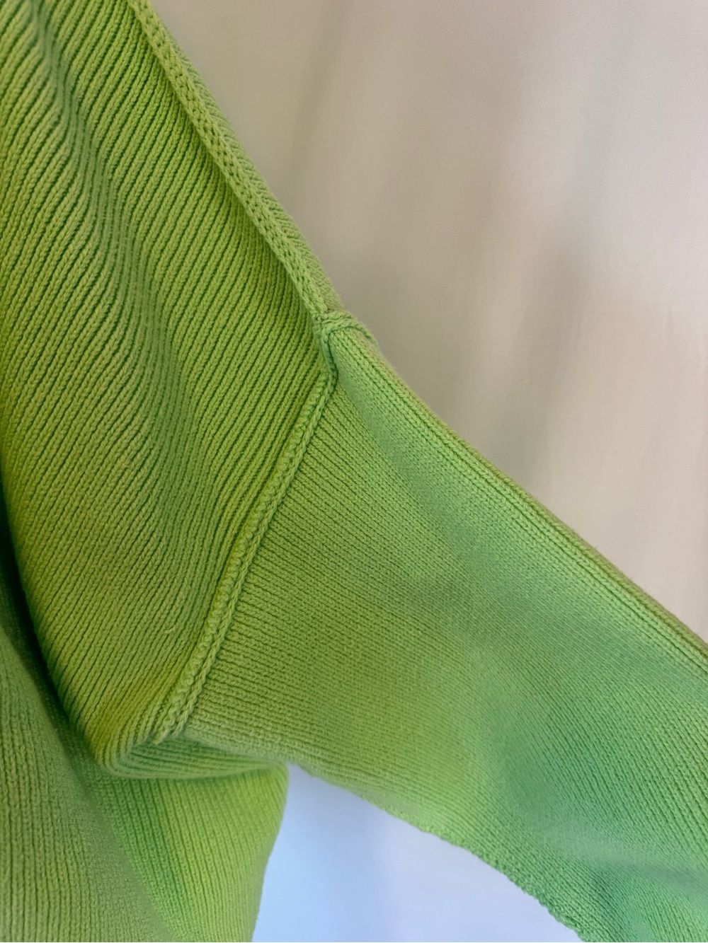 Free People Lime Green Mock Neck Sweater, Drop Sleeve, Roomy - Picture 3 of 13
